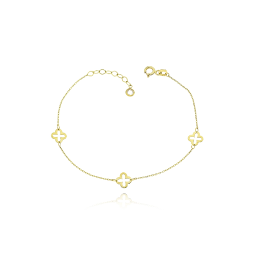 Bracelet with Small Cross 9K Yellow Gold