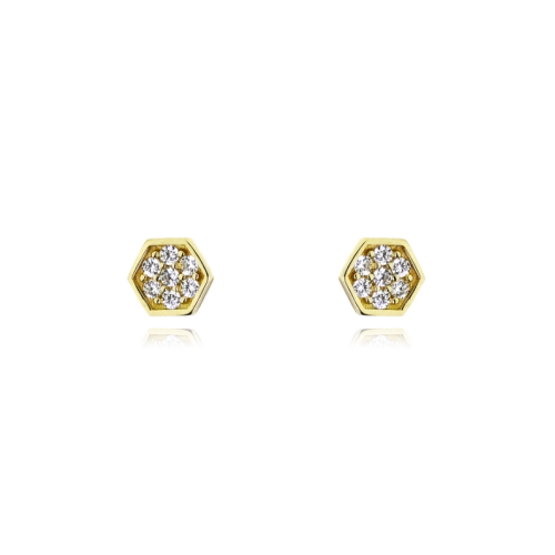 Cluster Earrings made of 9K Yellow Gold